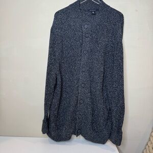Synrgy men’s gray black cardigan sweater size 3XL
